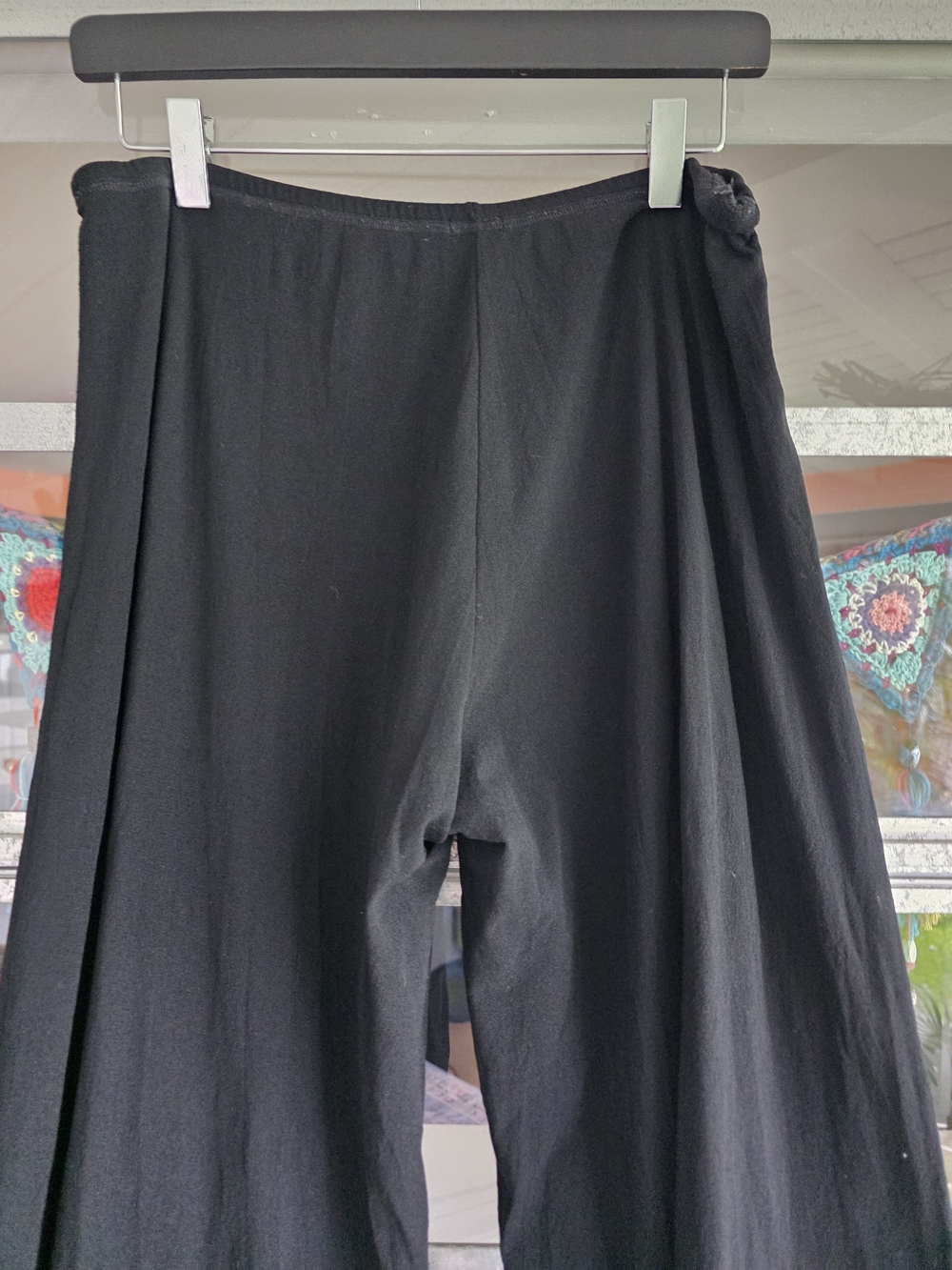 Vintage Y2K Mesh Wide Leg Crops Petit Pois XL Nylon Made In USA Boho Chic - Picture 7 of 13